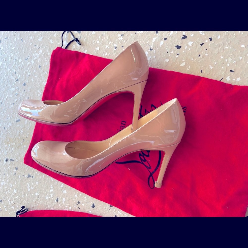 Christian Louboutin Sporty Kate 85mm Patent Soft Lining Red Sole Pumps